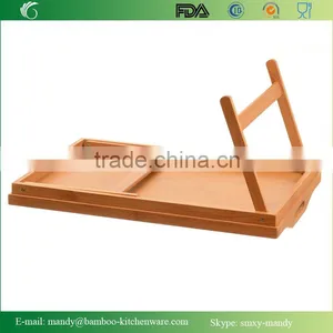 Bamboo Folding Bed Tray Table and Breakfast Tray thumbnail-5