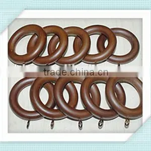 Adeline Smooth Walnut Wood Curtain Rings thumbnail-1