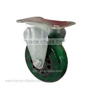 2015 Newest Industrial Trolley PVC Wheel Swivel Plate Casters With Brake thumbnail-2