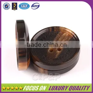4 Holes Brown Customized Logo Engraved Sewing Resinic Buttons thumbnail-1