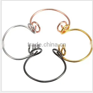Wholesale Unisex Magnetic Rose Gold Open Bangle Jewelry Straitjacket Bracelet for Women thumbnail-4