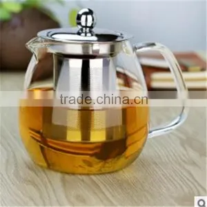 Hot Sale!520ml/750ml Mouth Blown Heat-resistant Borosilicate Teapot With Stainless Steel Filter, in Stock. thumbnail-2