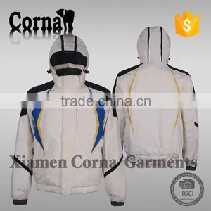 High Quality Breathable Adjustable Hood Men White Ski Snowboard Jacket thumbnail-2