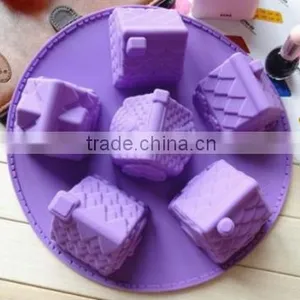 6 Cavity 3D Mini House Shape Silicone Cake Mold Chocolate Mold thumbnail-2