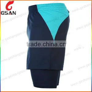 Fashion Design 2 Layer Fitness Mens Running Shorts thumbnail-2