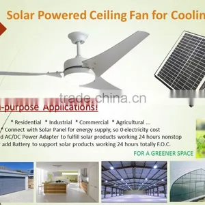 Vent Tool 60 Inch dc Motor Cooling Fan 0 Electricity 30 Watt Solar Powered Panel Ceiling Fan thumbnail-4