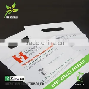 100%Degradable&Compostable EN13432 Certified Die-cut Shopping Bag thumbnail-3
