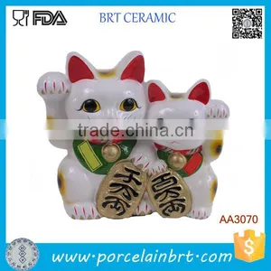 Cute Couple Lucky Cat Ceramic Novel Gift thumbnail-1