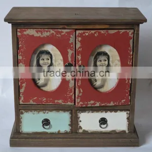 Antique Wooden Case With Photo Openings thumbnail-1