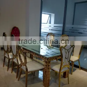Big Size Rectangle Metal Frame Glass Wedding Table/party Table thumbnail-1