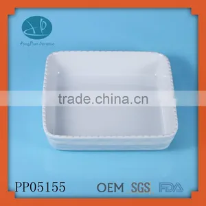 Square Salad Bowl Set,white Porcelain Oven Plate Bake Plate Dish thumbnail-1