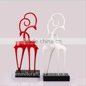 Abstract Resin Deer Couple Figurines Best Friends Wedding Gift thumbnail-1