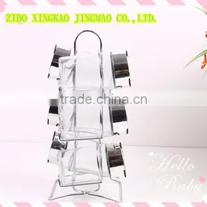 2pcs Glass Spice Set With Metal Rack thumbnail-2