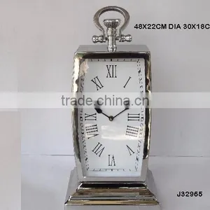 Trapezoid Style Steel Metal Table Clock in Mirror Polish Other Finishes Available thumbnail-1