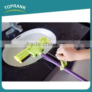 Toprank Newest Design Telescopic Aluminum Mop Handle Easy Dry 360 Smart Sponge Mop Floor Cleaning Sponge Roll PVA Mop thumbnail-2