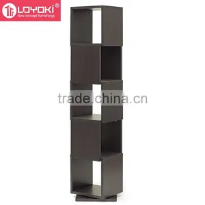 Creative Design Free Rotating Kids Bookshelf Different Tier Book Display Living Room Wood Bookcase thumbnail-1