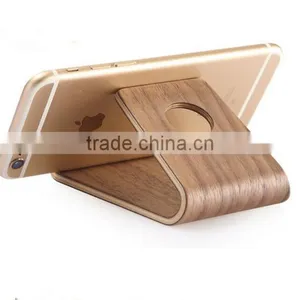 Black Walnut Wooden Table Stand Desktop Phone Holder thumbnail-1