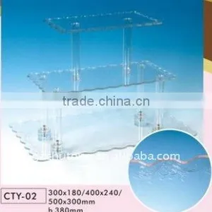 Three Floors Oblong Plastic Cake Display Stand thumbnail-1