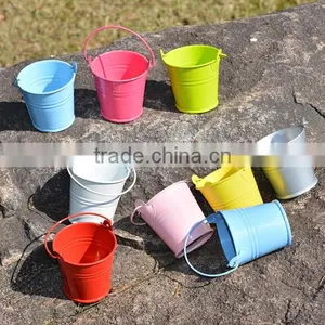 1L 2L 3L Small Galvanized Metal Bucket / Galvanised Metal Zinc Bucket Pail thumbnail-1