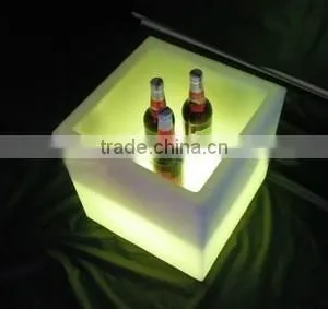 Eco Friendly PE RGB Full Lighting Rechargeable Bar Plastic LED Ice Bucket/ Cooler/ Holdersinet Jewelry Cabinet/liquor Cabinets thumbnail-1