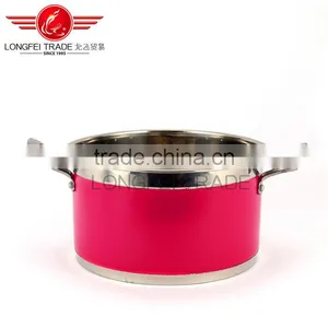 Hot Selling 5pcs Colorized European Stainless Steel Soup Pot Kitchen Cookware thumbnail-3