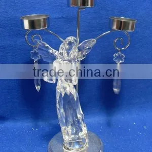 Clear Acrylic Angel With Iron Candle Holders Xmas Ornament Decorations thumbnail-3