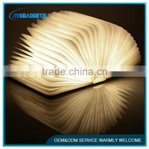 Folding LED Nightlight Creative LED Book Light Lamp Best Home Novelty Decorative USB Rechargeable Lamps White/Warm/Blue/Red thumbnail-2