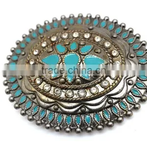 Antique Looking Fashion Hot Sale Embellished Buckle for Belts, Zinc Alloy Material Buckle With Paint Injection and Rhinestones thumbnail-4