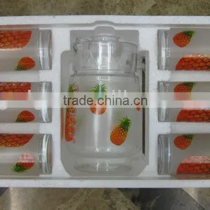 JK036 7pcs Glass Drinking Set With Deco thumbnail-3
