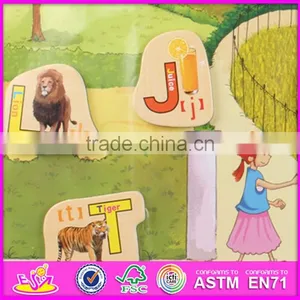2016 New Design 28 Pieces Kids Educational Toy Wooden Magnetic Puzzles W14J001 thumbnail-5