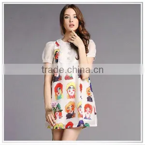Customized 2014 New Fashion Digital Printing Commuter Outfit Silk Chiffon Skirt thumbnail-1