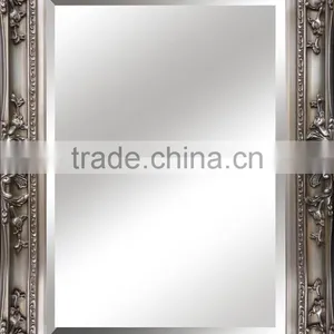 Square Design Wall Silver Decorate Wood Mirror Frame thumbnail-1