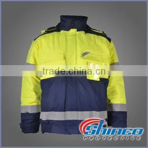 High Visibility Waterproof Oilproof Industrial Workers Workwear Jacket thumbnail-1