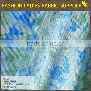Hot Sales New Fashion 100% Rayon Challis Fabric Wholesale Rayon Challies Print Fabric , 30*30/68*68 thumbnail-3