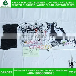 Guangzhou Short Sleeve Women Turkey Style T-Shirt Used Clothes From China thumbnail-1