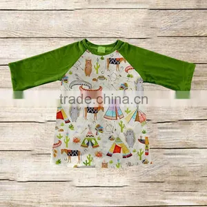 Fancy Baby 3/4 Sleeve Top Kids Wear Boutique Clothing Baby Girls Raglan Icing Shirt thumbnail-1