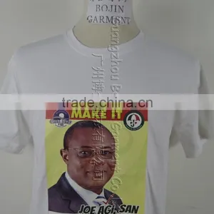 100% Polyester Customized Promotional Cheap Election T-Shirts/white thumbnail-2