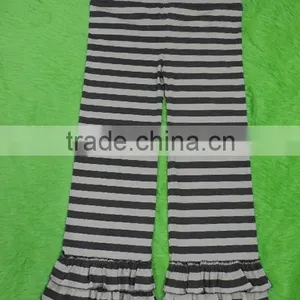 Womans Yoga Pants Stripe Ruffle Pants Loose Cotton Trousers thumbnail-6