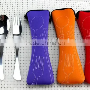 3 Pcs/lot New Fork Spoon Chopstick Travel Stainless Steel Cutlery thumbnail-5