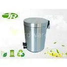 Cylindrical White Stainless Steel Office Waste Bin Waste Paper Bins 12L 25 x 39.4CM thumbnail-1