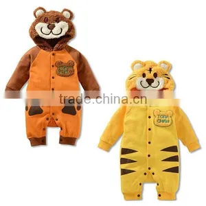 New Design Cartoon Tiger Hooded Babysuits thumbnail-1