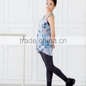 Women Asymmetrical Pattern Racerback Tank Tops thumbnail-3