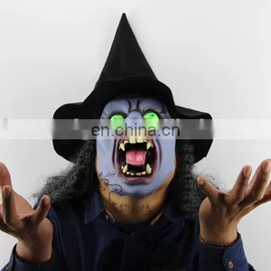 Halloween Witch Scary Latex Mask With Wigs thumbnail-2