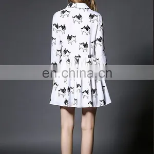 Factory Price Polo Neck Dress With Draw String Waist China Dress Manufacturer thumbnail-3