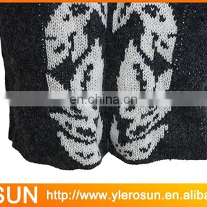 White Leaves Long Sleeve Knit Sweater Jacquard Cardigans for Women thumbnail-4