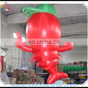 Customized Vivid Inflatable Shrimp Model, Advertising Inflatable Prawn Model , Red Shrimp With Cap for Outdoor Event thumbnail-2