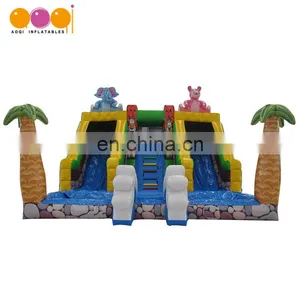 Play Equirment Mini Safari Water Slide Park With Pool for Kids thumbnail-1