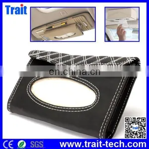 Car Sun Visor PU Leather Napkin Box Clip, Car Sun Visor Tissue Box thumbnail-1
