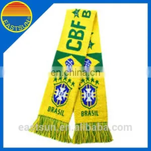 Hot Sale Good Quality Double Layers Acrylic Football Knit Scarf With Tassel thumbnail-2