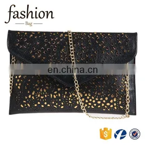 CR Hollow Chains Envelope Bag Neon Color Cutout Bag pu Candy Color Day Clutch Women Handbags thumbnail-3